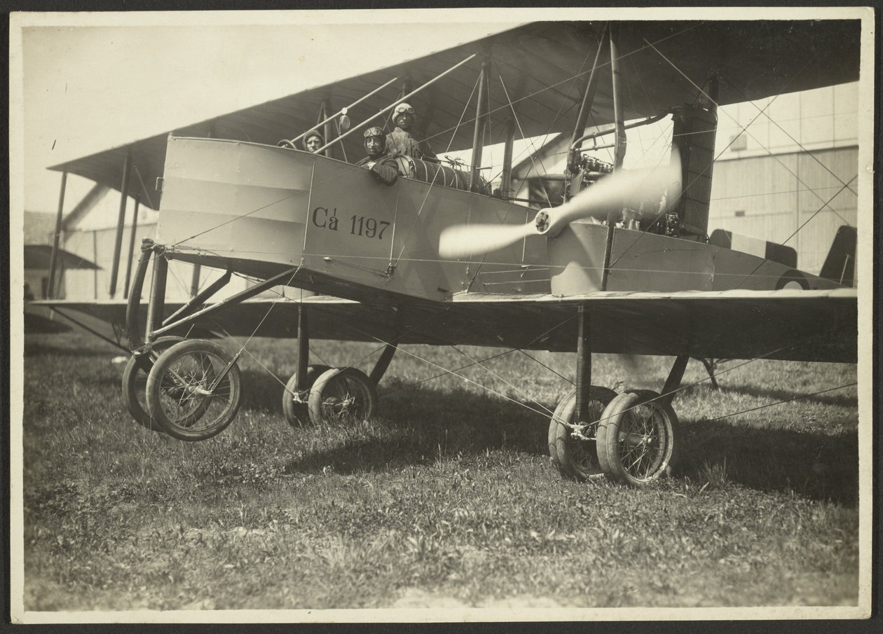 Men in Airplane by Fedele Azari