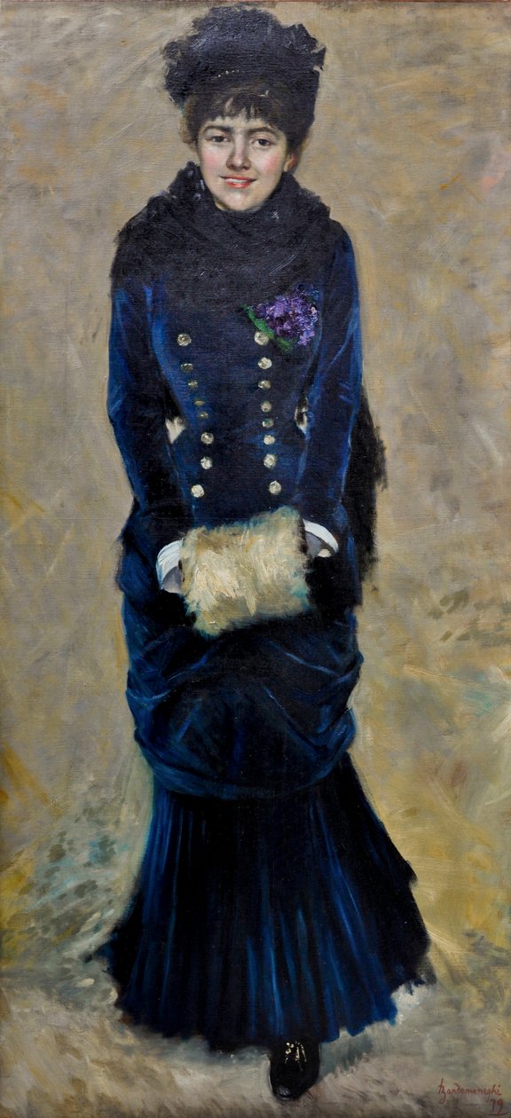 Lady with muff or Violets of Winter by Federigo Zandomeneghi