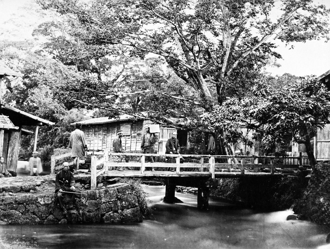 Bridge at the Entrance to the town of Omia, c.1860s by Felice Beato