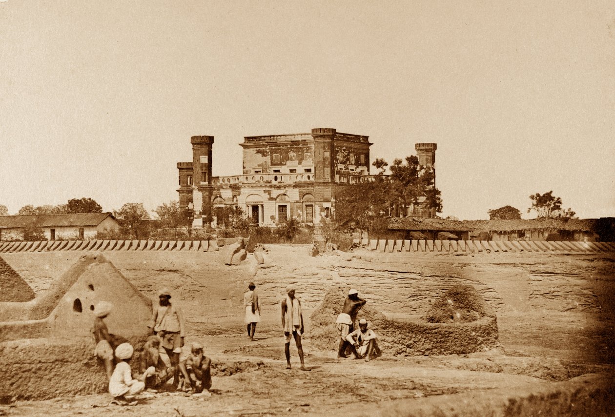 The Mess House showing the fortifications by Felice Beato