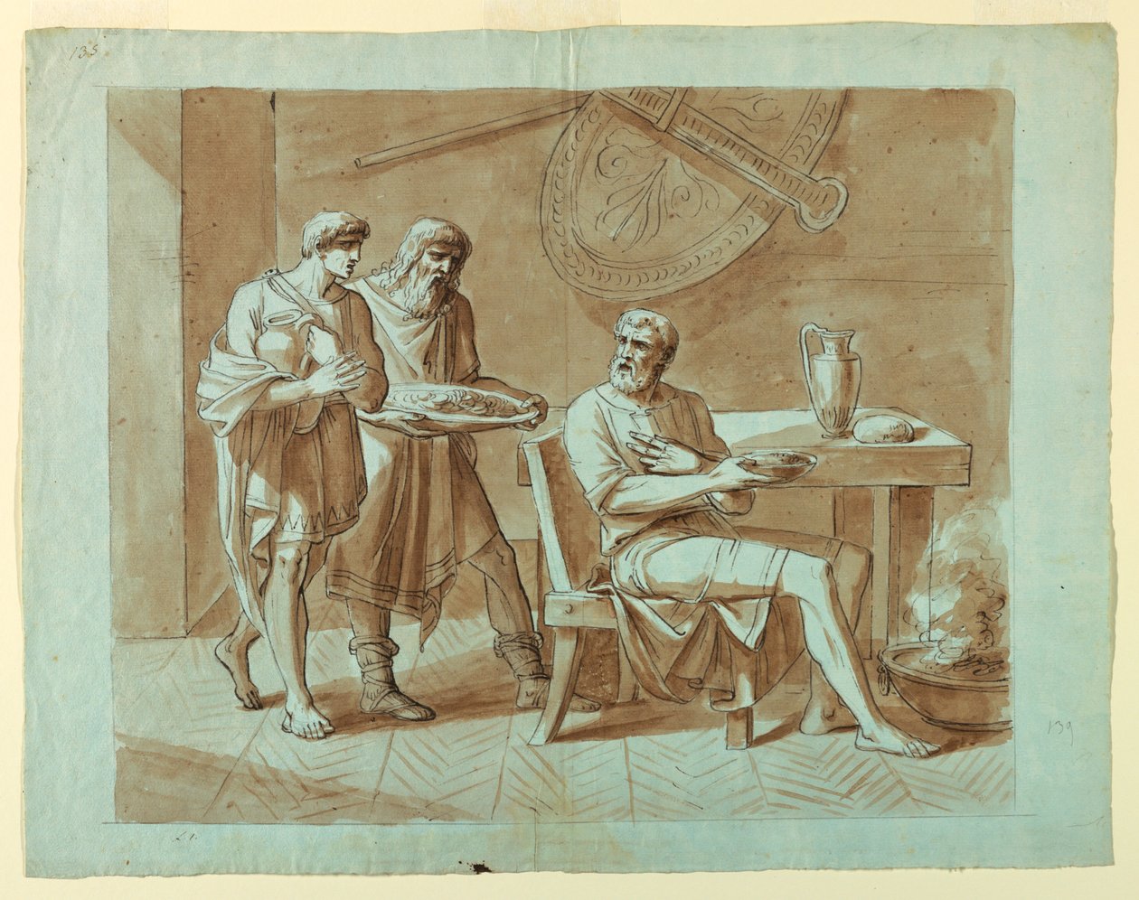 Man at Supper with Attendants by Felice Giani