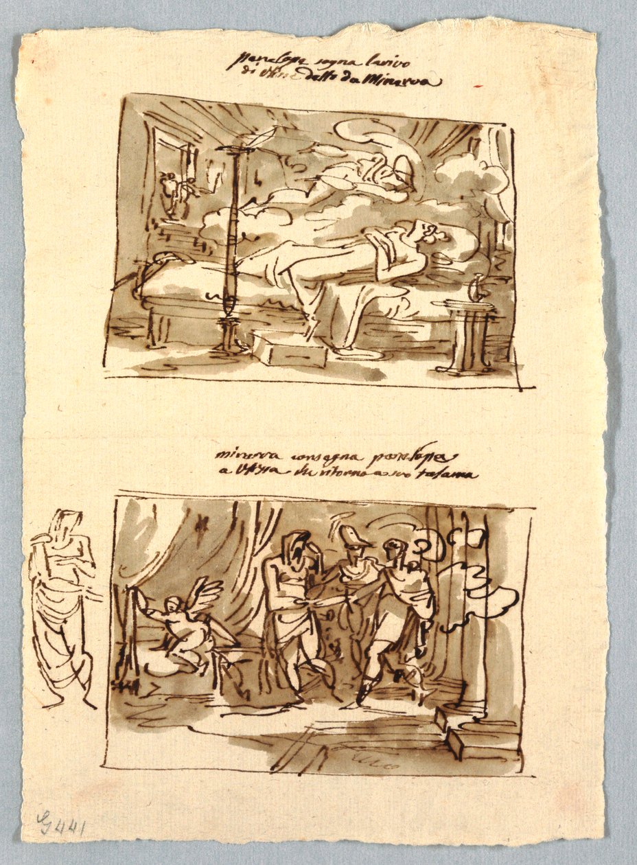 Sketchbook Page with Classical Scenes by Felice Giani