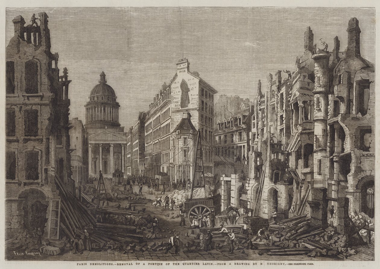 Paris Demolitions, Removal of a Portion of the Quartier Latin by Felix Thorigny