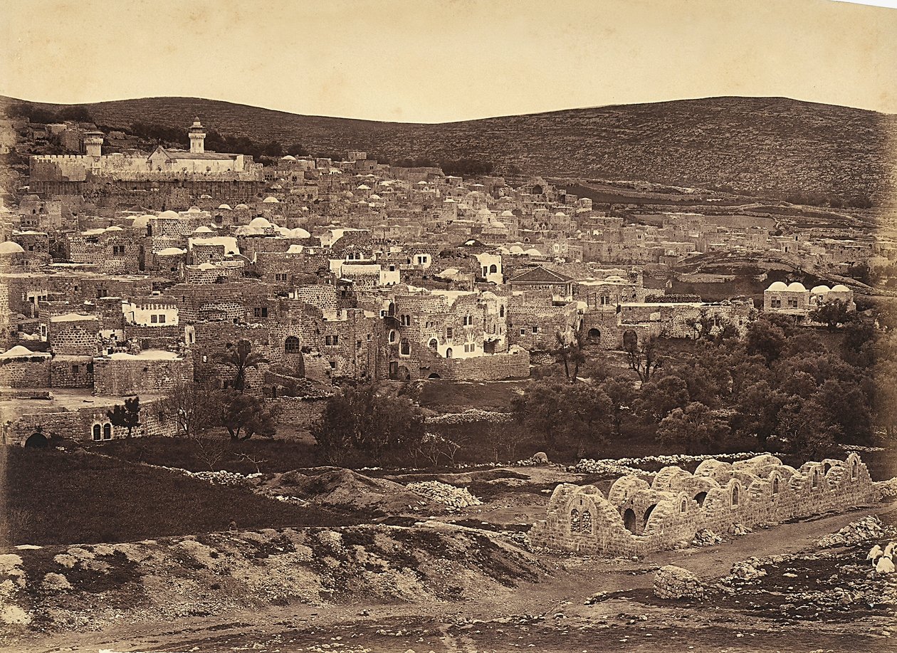 Panoramic view of Nazareth, Israel by Félix Bonfils