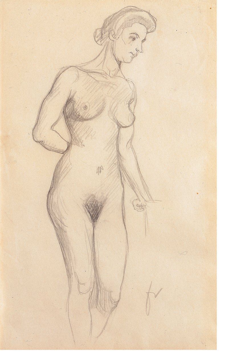 Nude by Felix Edouard Vallotton