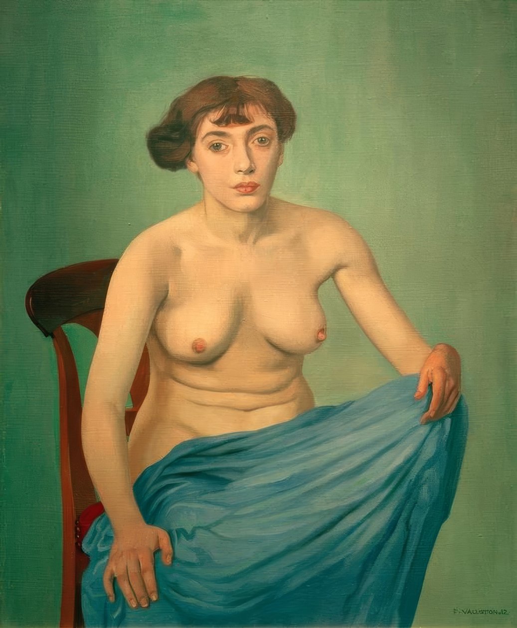 Torso with Blue Cloth by Felix Edouard Vallotton