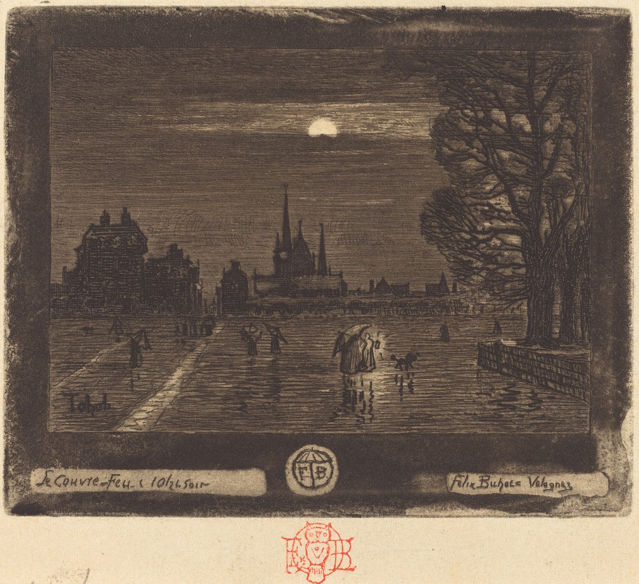 The Curfew [recto] by Felix Hilaire Buhot