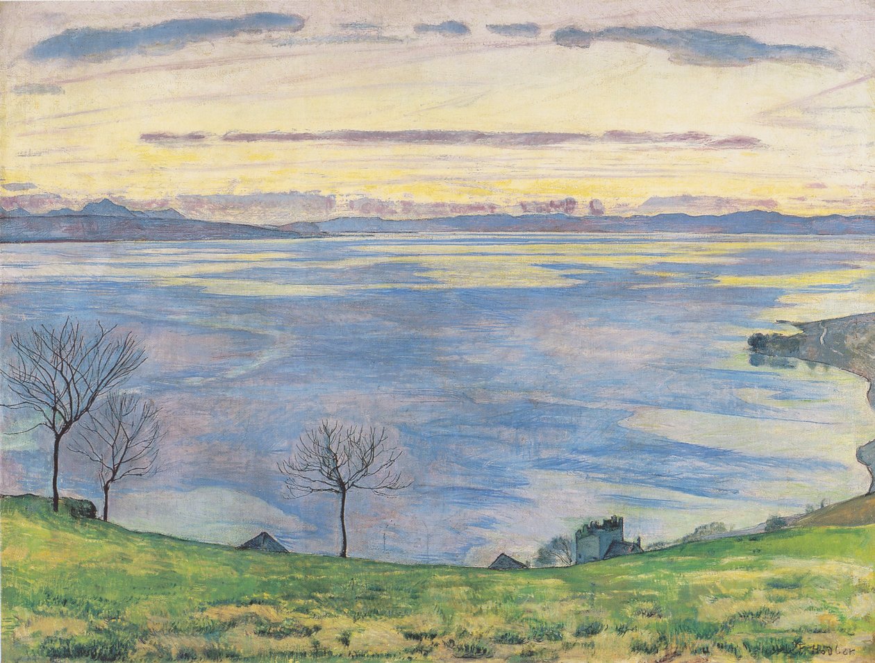 Lake Geneva in the Evening from Chexbres by Ferdinand Hodler