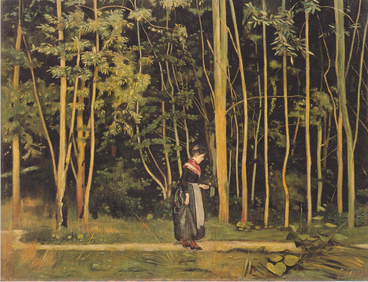 Walker at the Edge of the Forest by Ferdinand Hodler