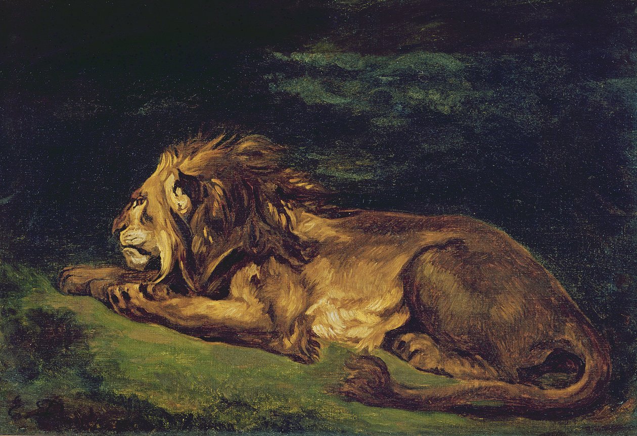 Lion Resting by Ferdinand Victor Eugene Delacroix