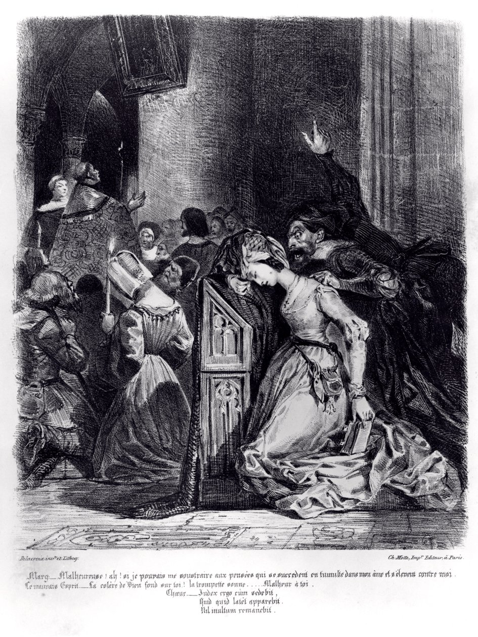 Marguerite in the Church with the Evil Spirits: Illustration from 