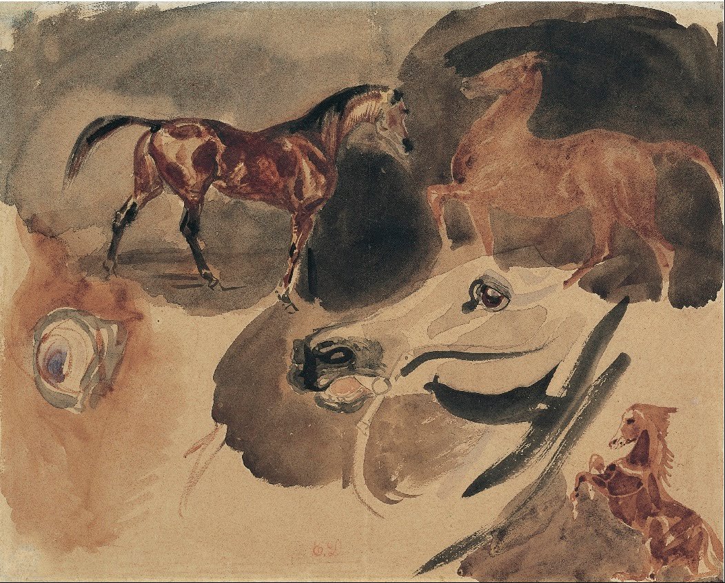 Study of Horses by Ferdinand Victor Eugene Delacroix