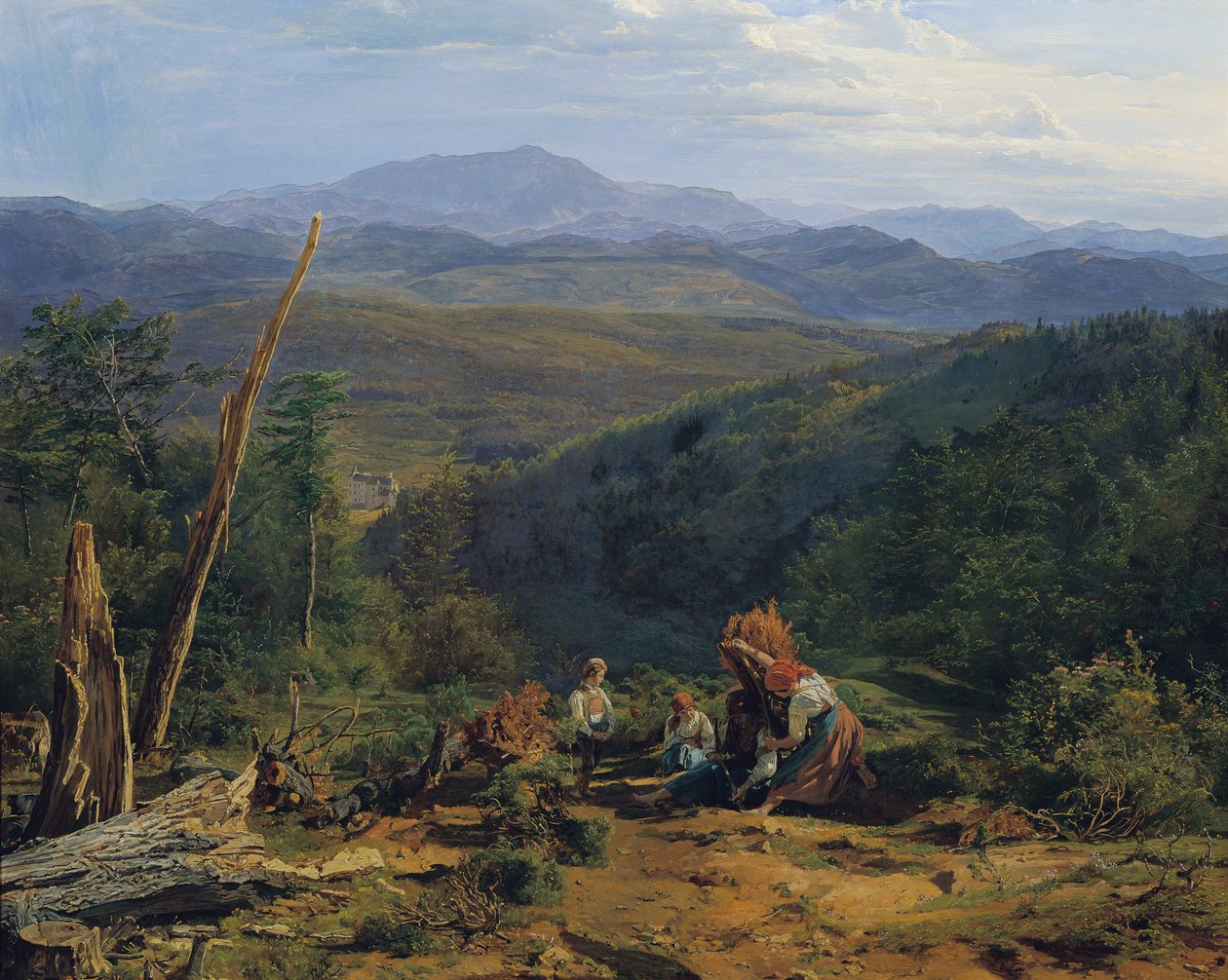 Vienna Woods Landscape with Wildegg Castle by Ferdinand Georg Waldmuller