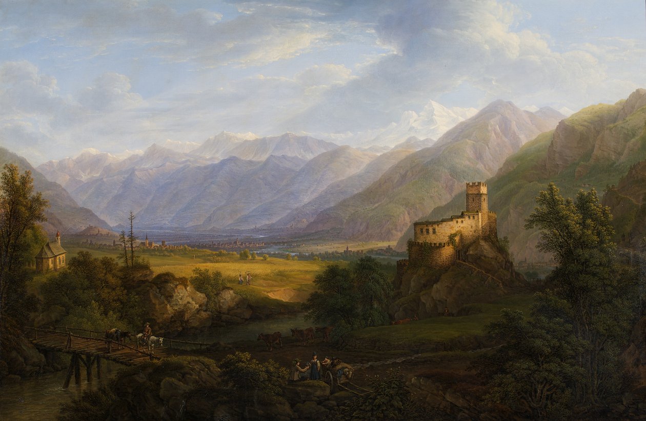 The Glurns Valley with the Adige in Tyrol by Ferdinand Runk