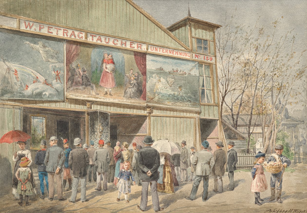 In the Wurstelprater in Vienna by Ferdinand Weckbrodt