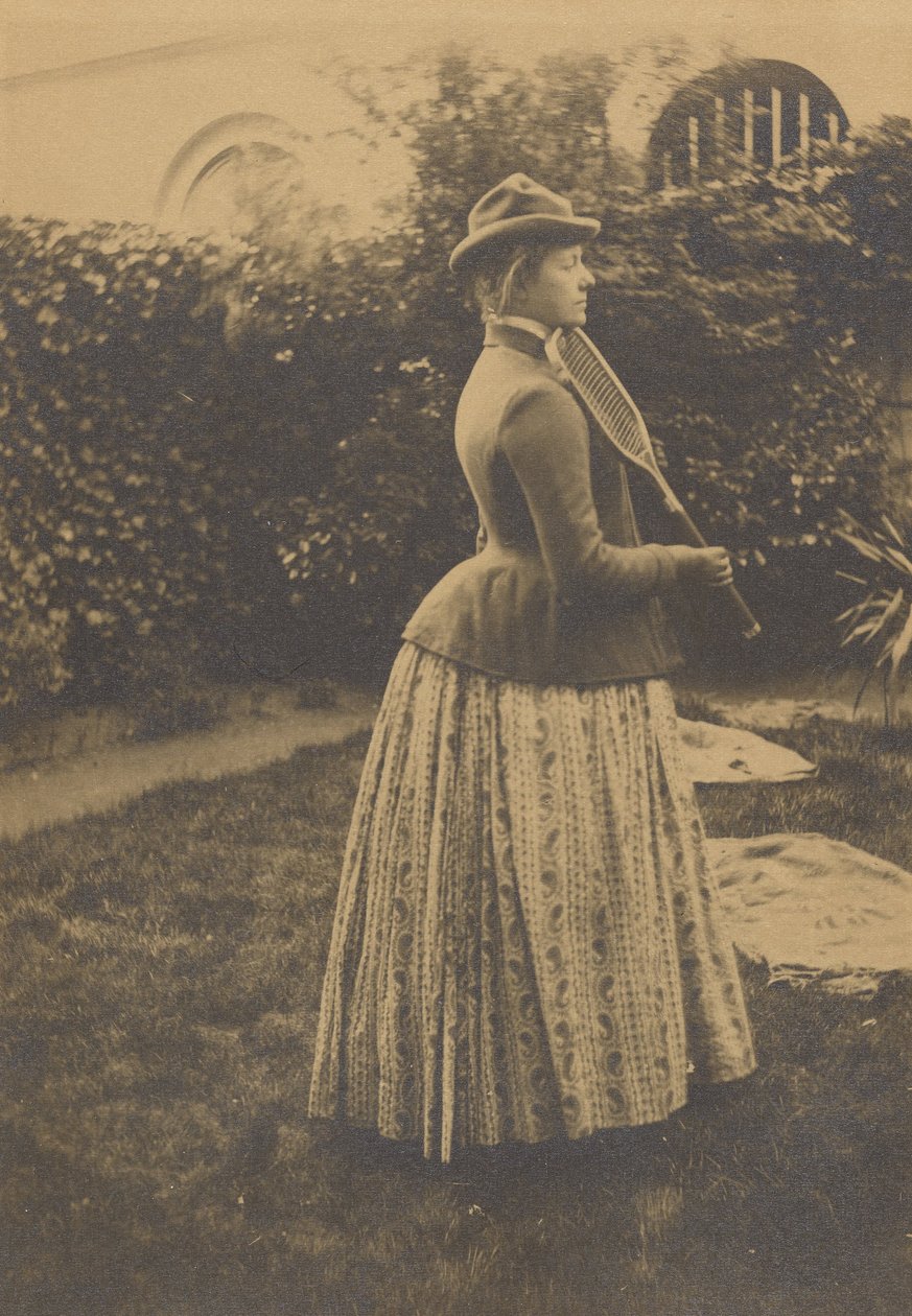 Woman with a Racket in a Garden by Fernand Khnopff