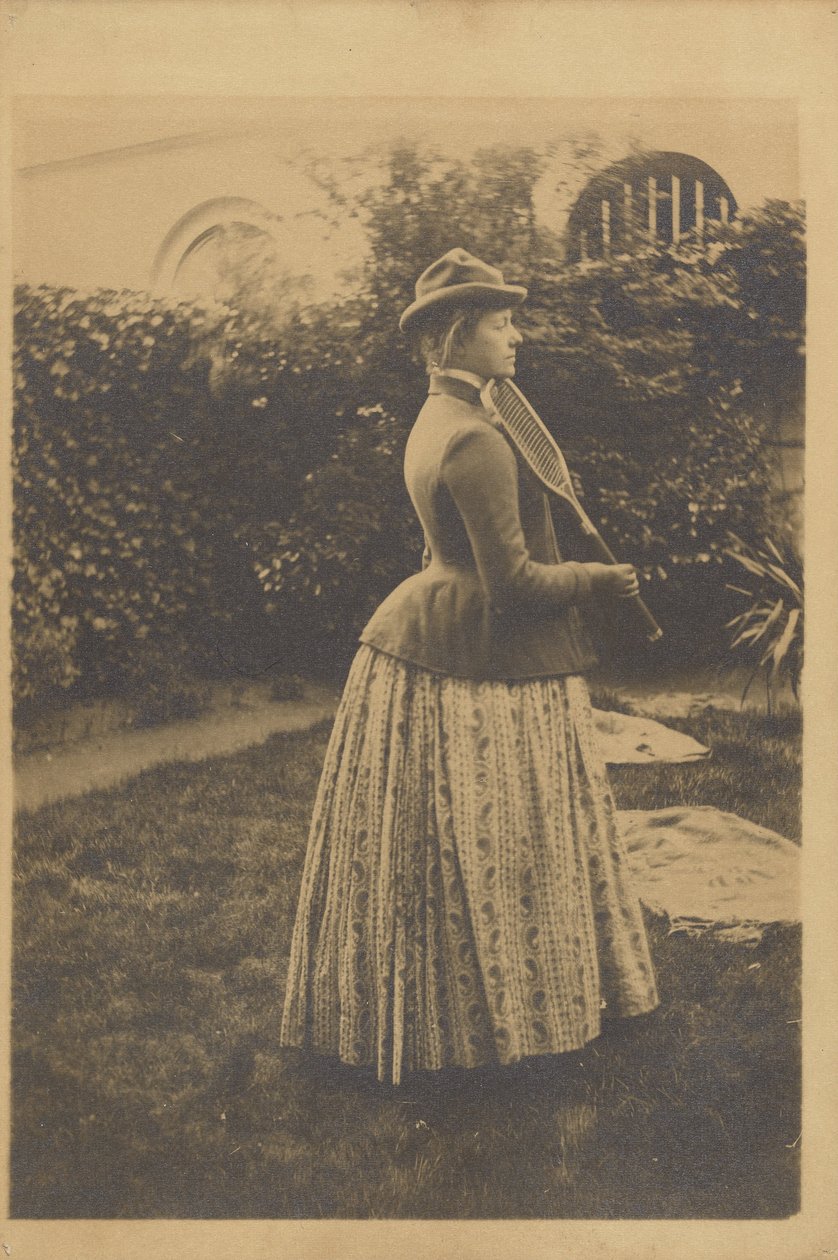 Woman with a Racket in a Garden by Fernand Khnopff