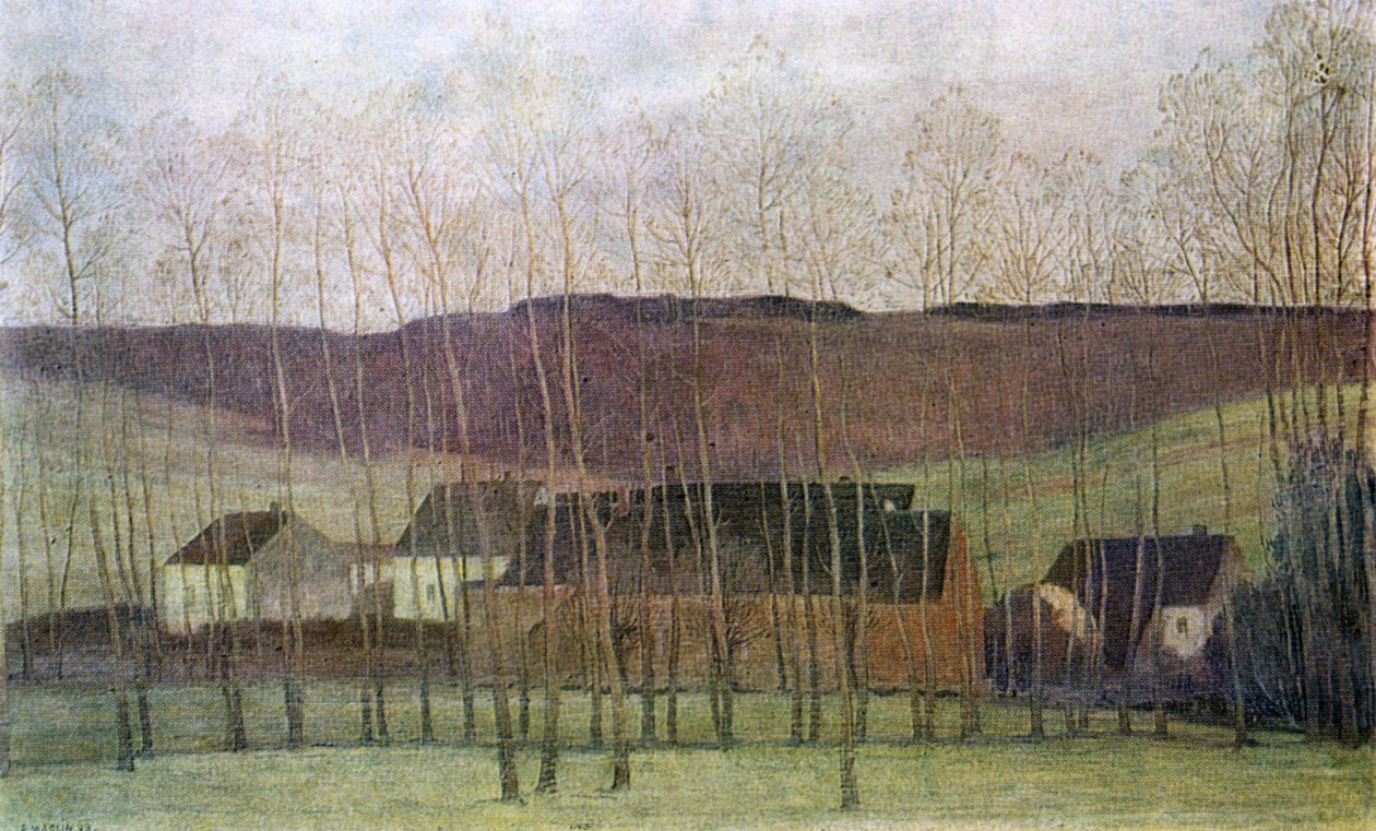 Landscape with Buildings by Fernand Maglin