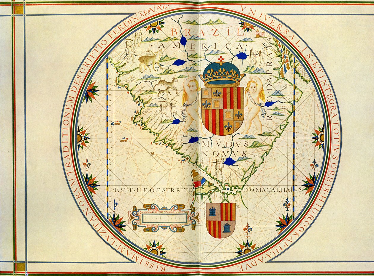 Map of the Southern Tip of the Americas by Fernao Vaz Dourado