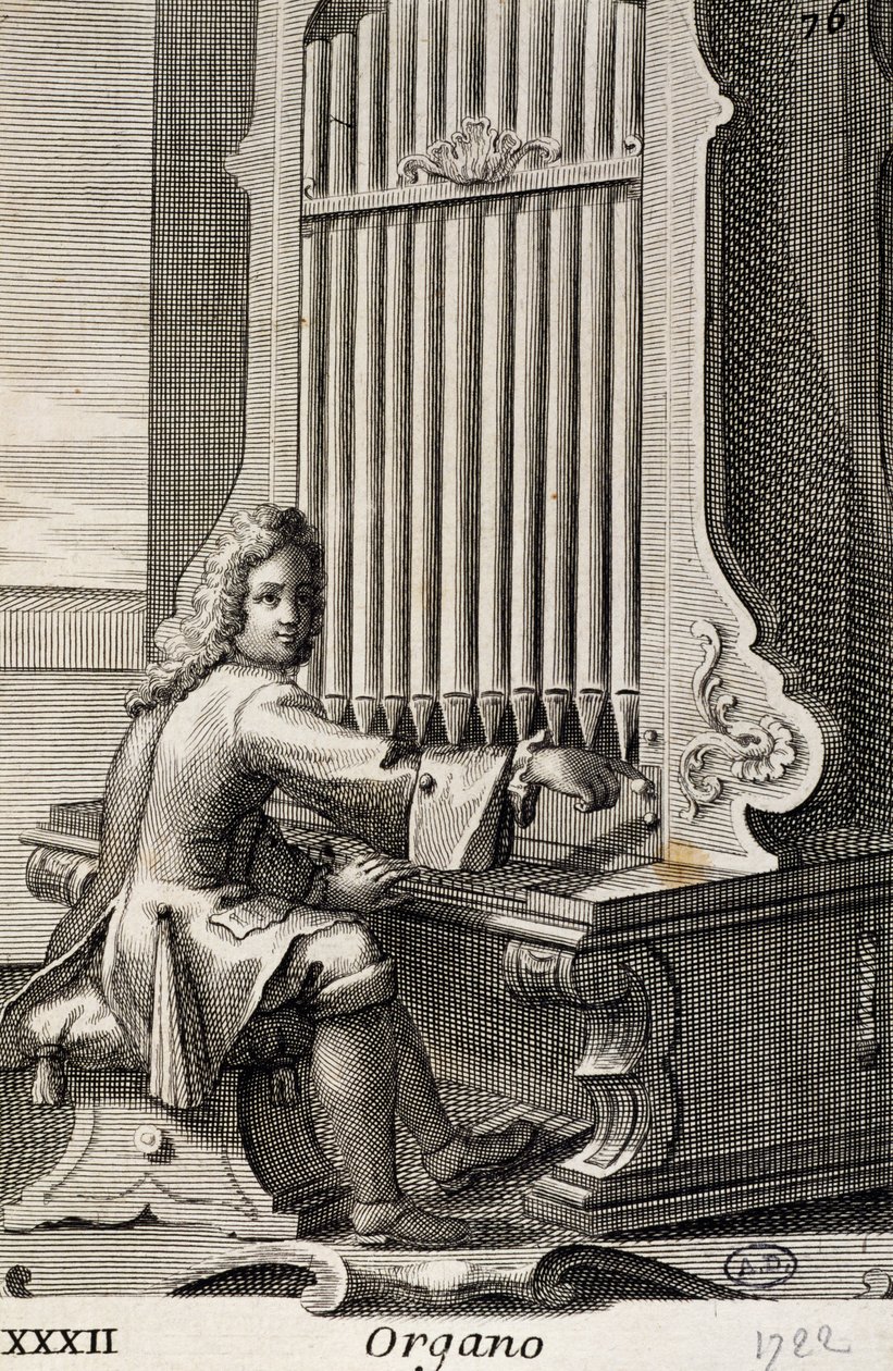 Man playing the organ by Filippo Bonanni