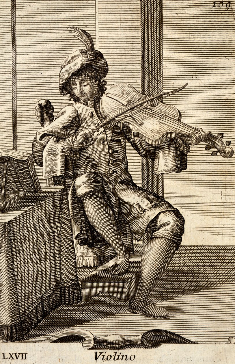 Man playing the violin by Filippo Bonanni