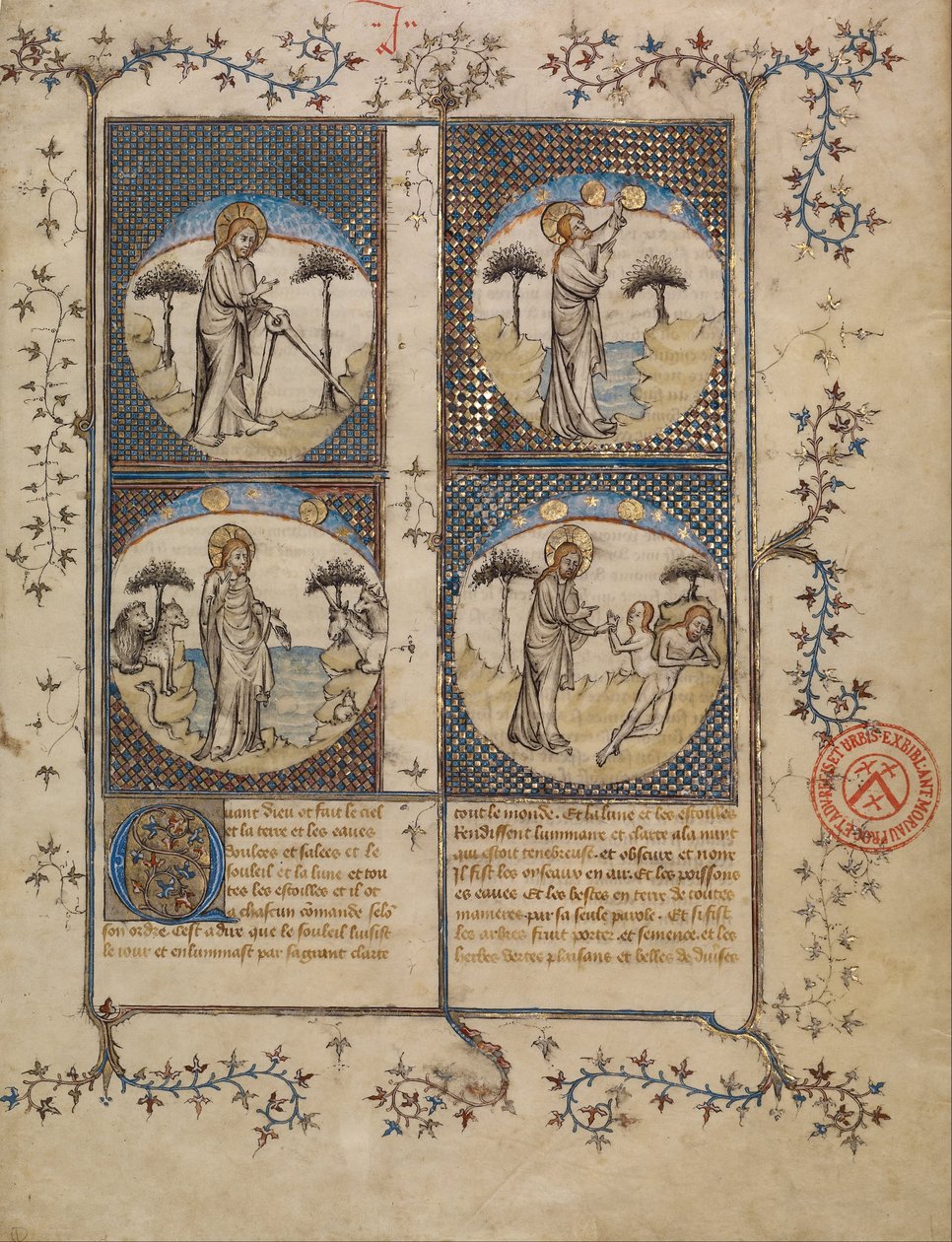 Scenes from the Creation by First Master of the Bible historiale of Jean de Berry
