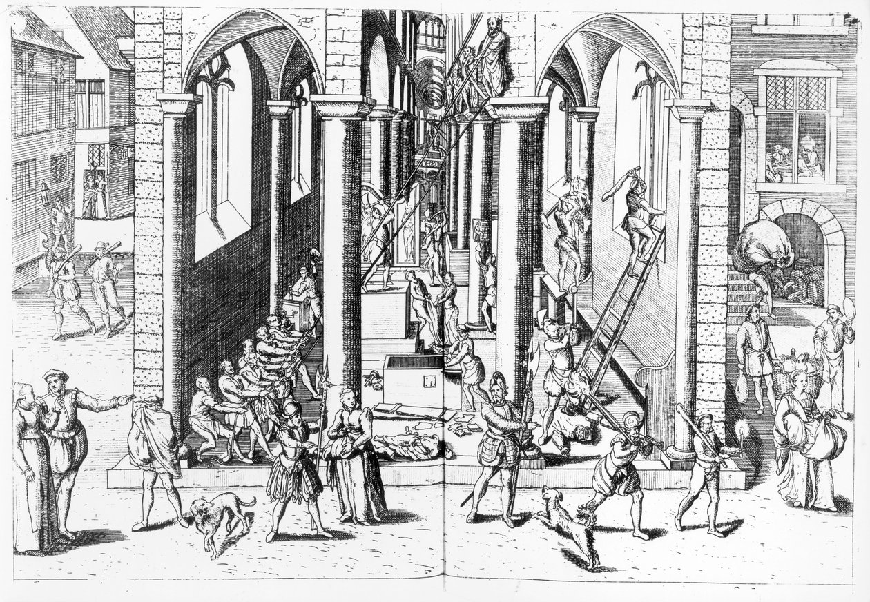 Calvinists Destroying Statues in the Catholic Churches, 1566 by Flemish School