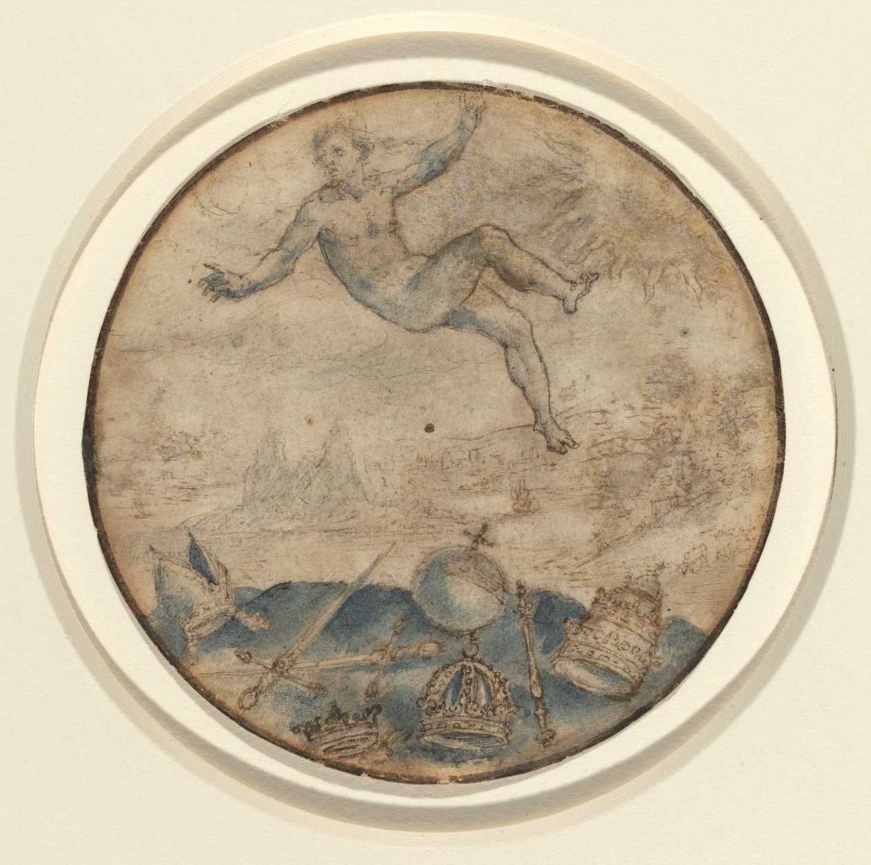 Man Falling from the Sky by Flemish 17th Century