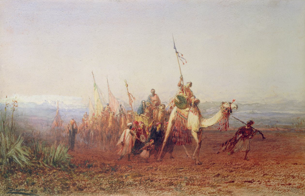 A Caravan on the Way to Cairo by Félix Ziem