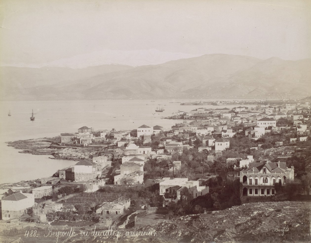Beirut. View from the American College by Félix Bonfils