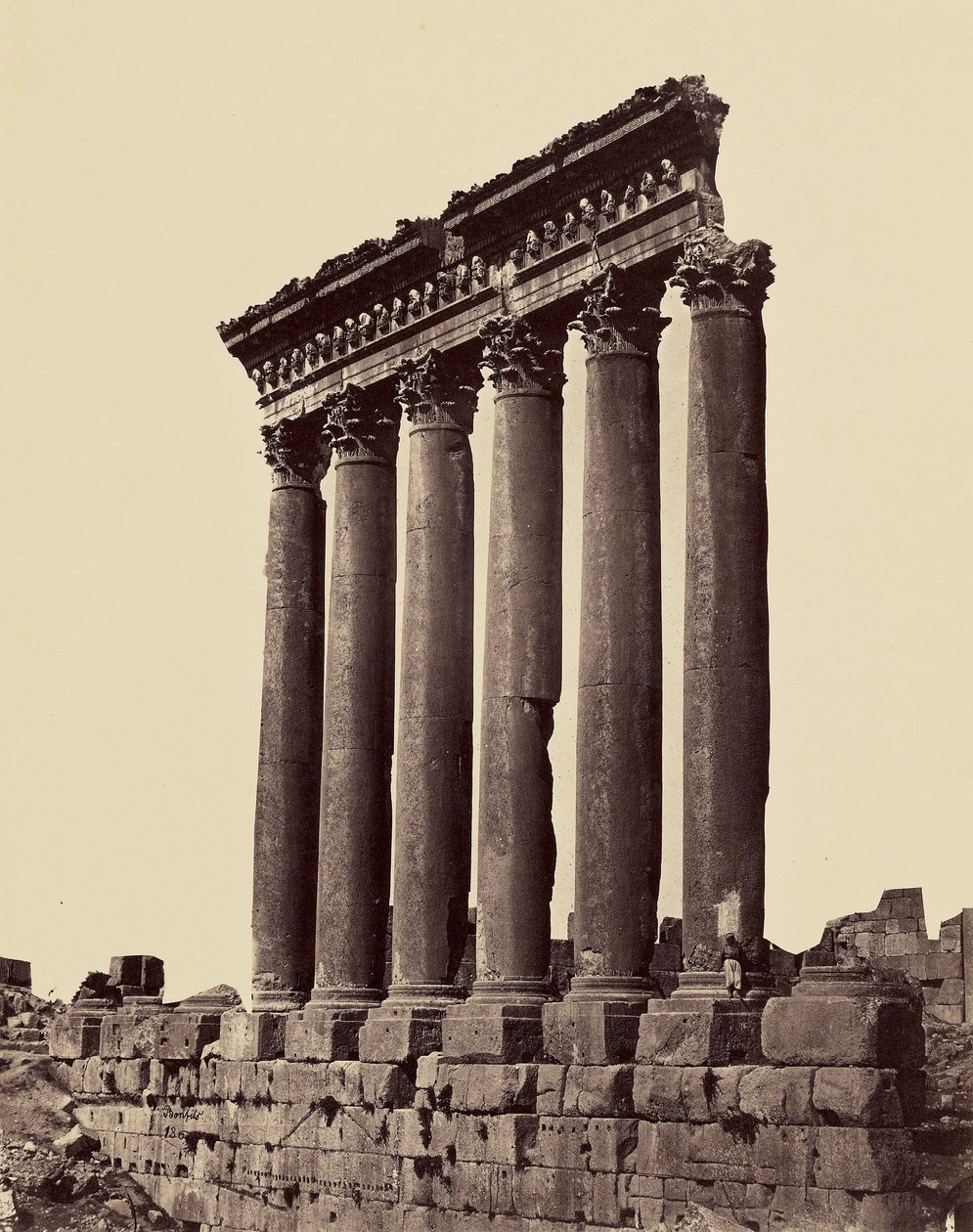 Great Columns of the Temple of the Sun (Baalbek) by Félix Bonfils
