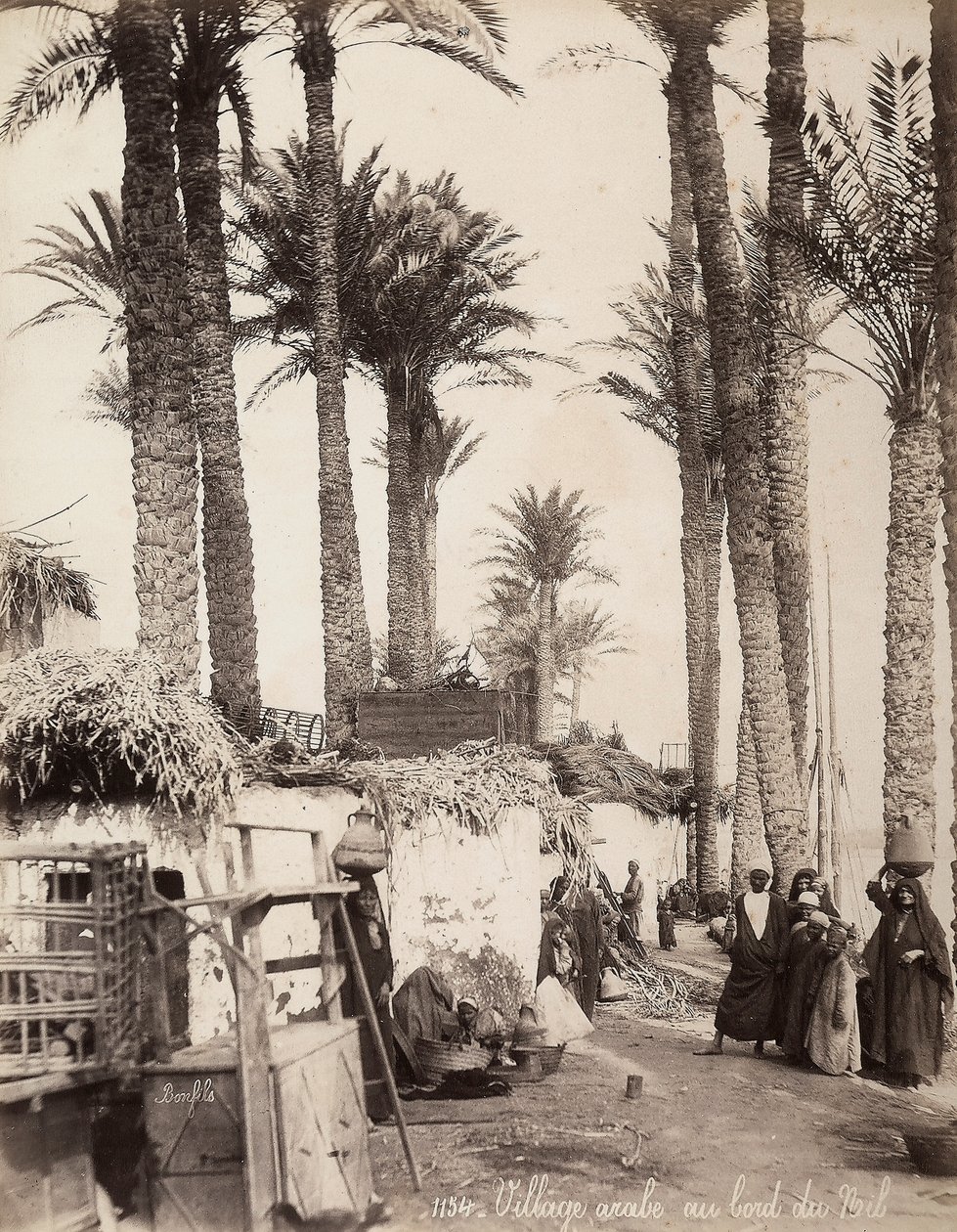 Village on the Banks of the Nile by Félix Bonfils