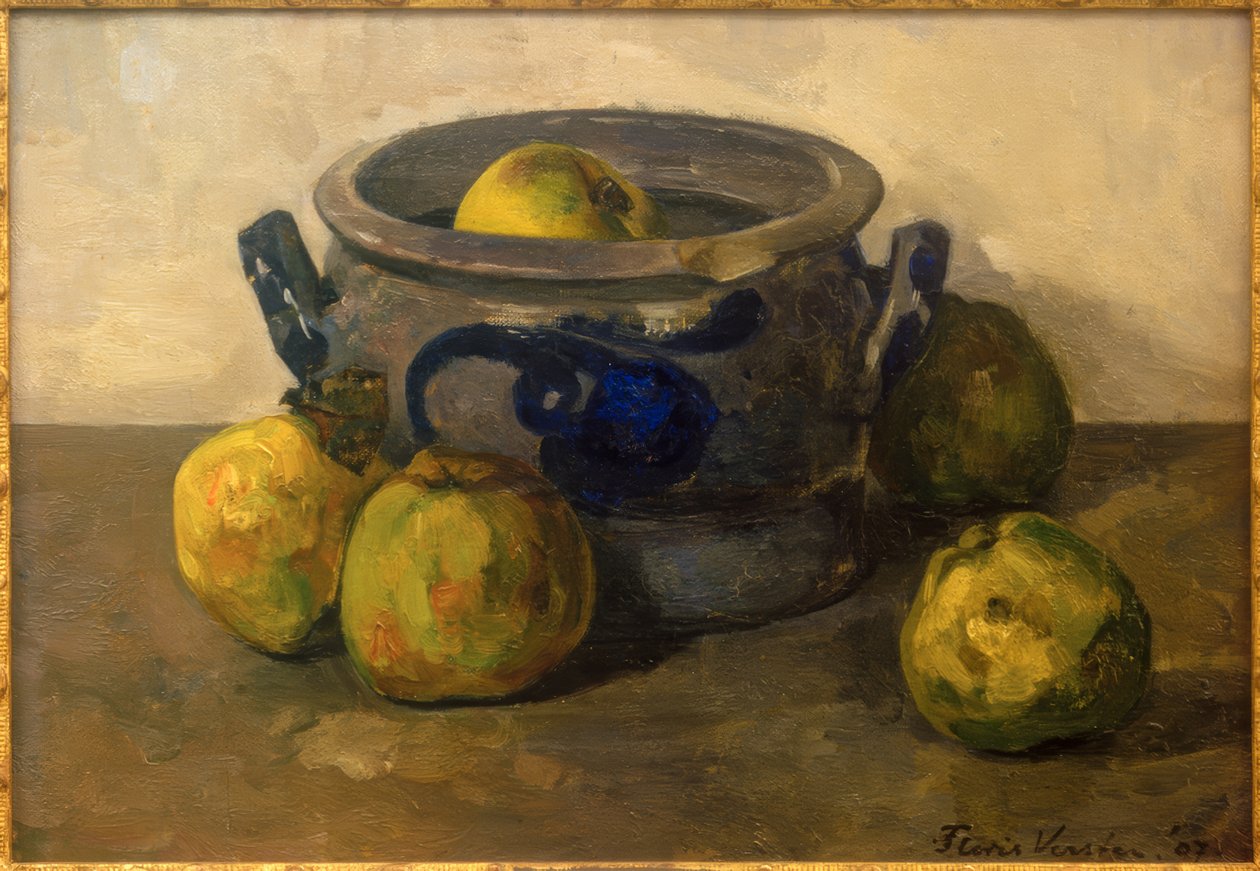 Stoneware Pot with Apples by Floris Verster