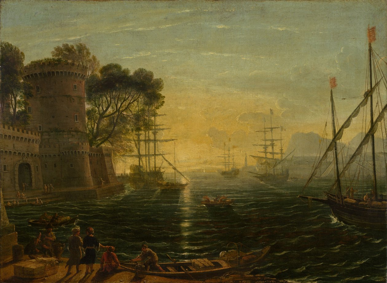 Harbor at Sunset by Follower of Claude Lorrain