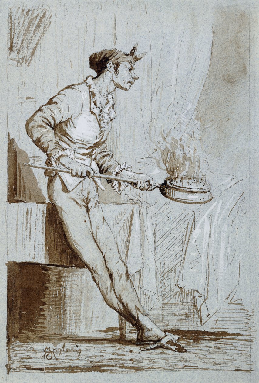Servant with a Bedwarmer by Fortuny y Carbó