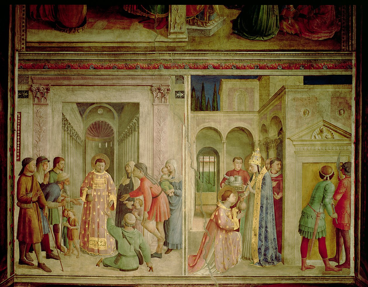 St. Lawrence Receiving the Treasures of the Church and St. Lawrence Distributing Alms by Fra Angelico