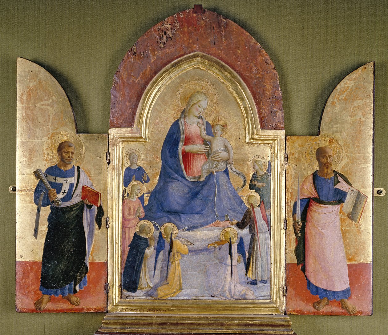 The Virgin and Child with Angels and Dominican Saints, St Peter and St Paul by Fra Angelico