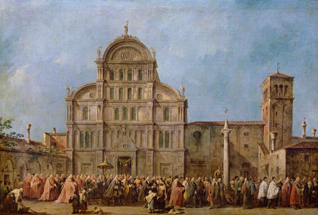 Easter Procession of the Doge of Venice at the Church of San Zaccaria (c.1766-70) by Francesco Guardi