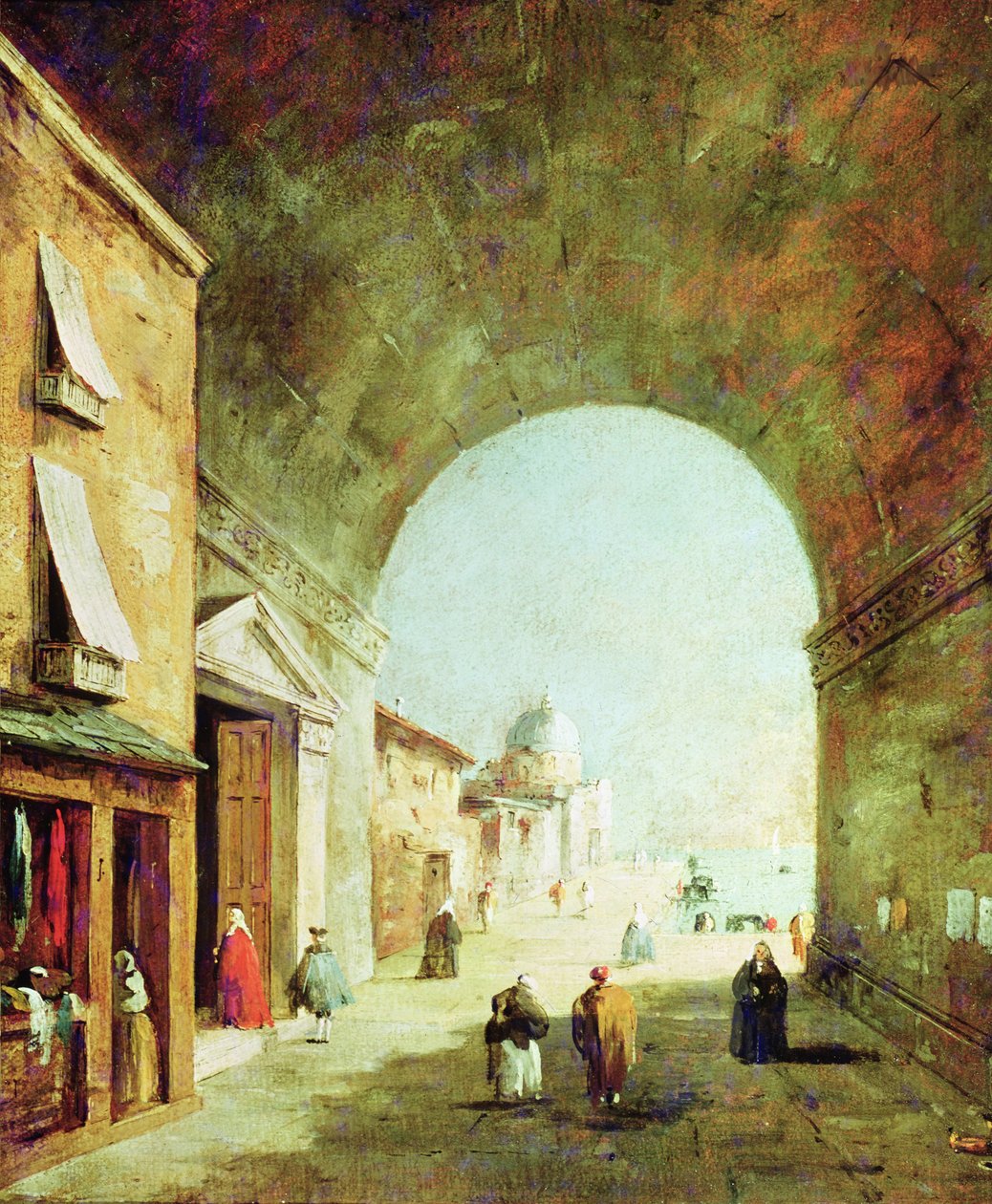 View of a Venetian Street by Francesco Guardi