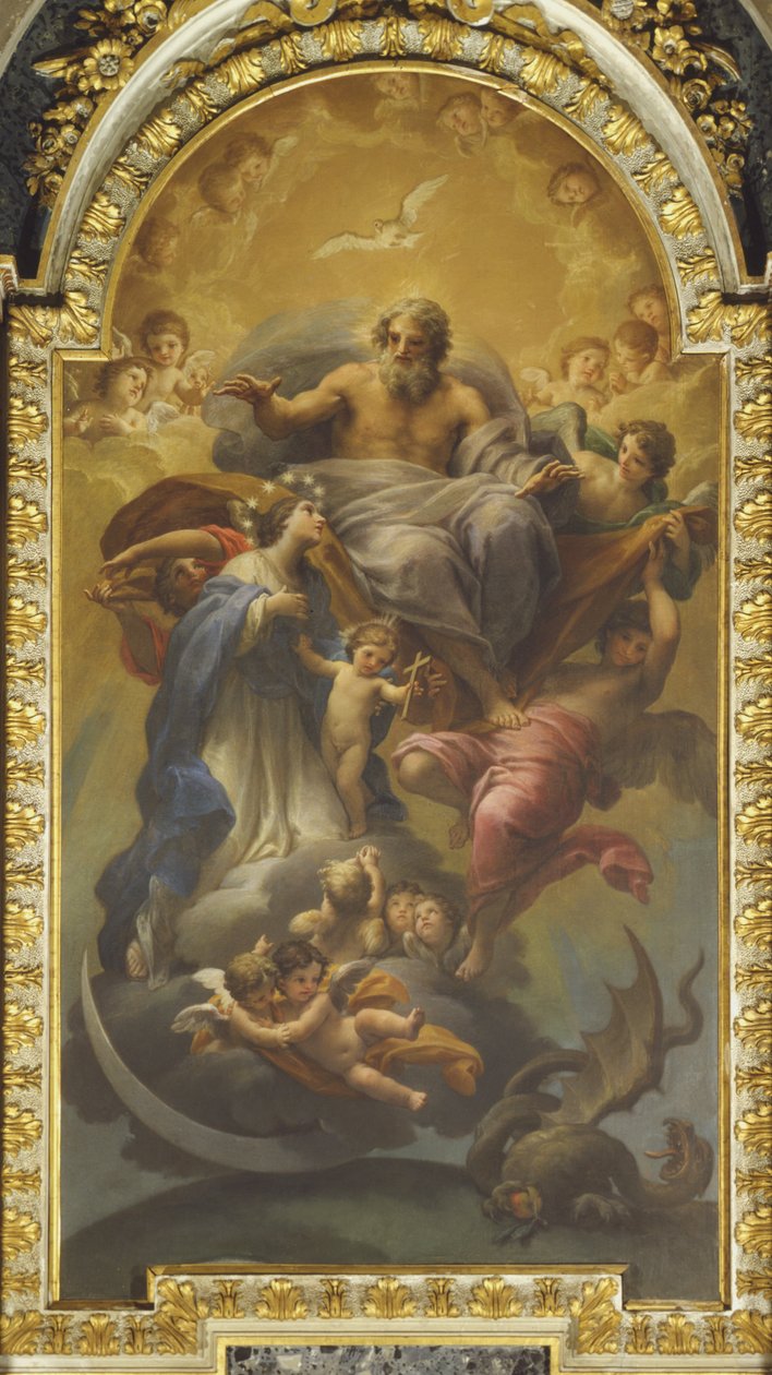 The Eternal Father Welcomes the Virgin by Francesco Mancini