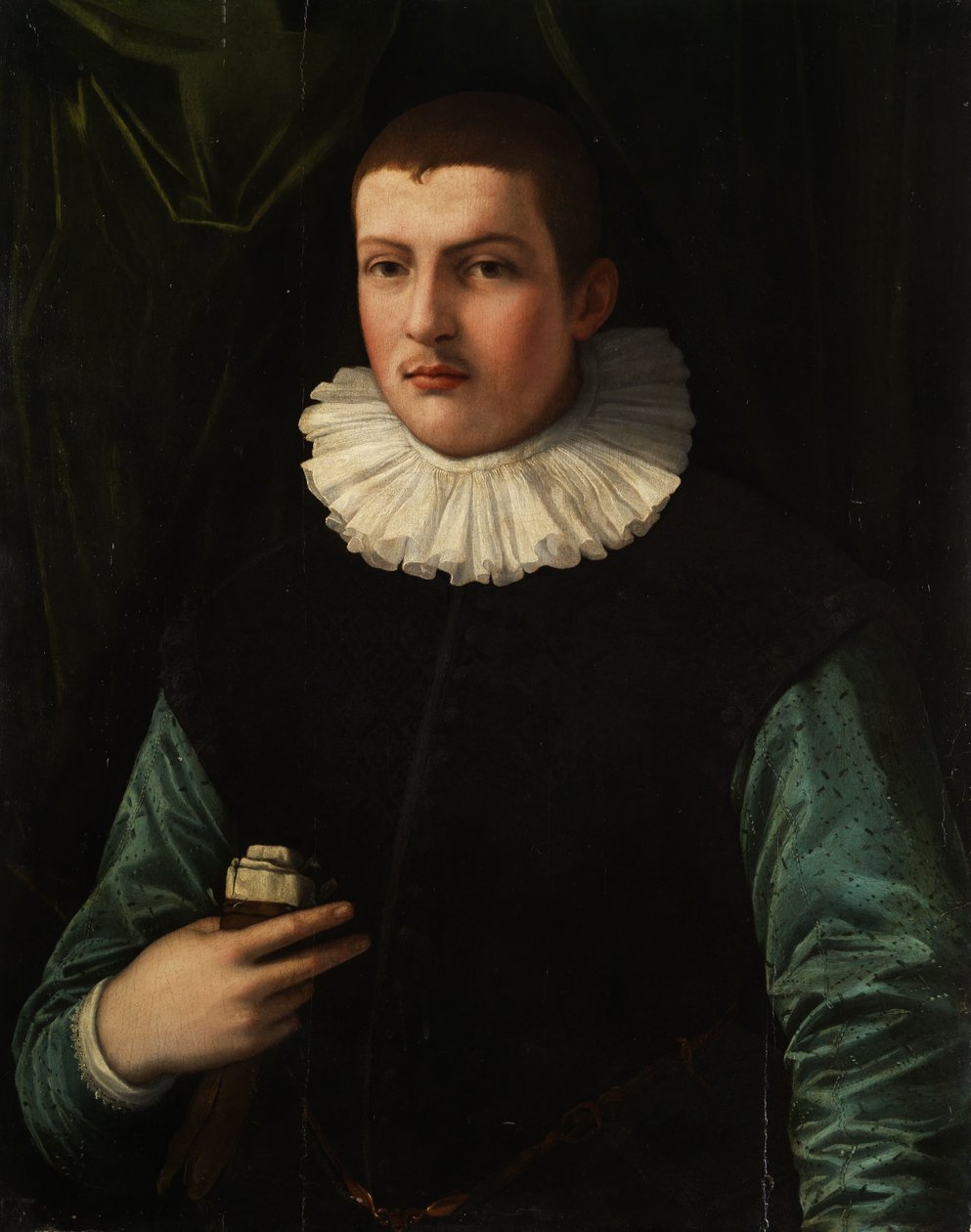 Portrait of a Young Man with a Ruff and Gloves in His Right Hand by Francesco Traballesi