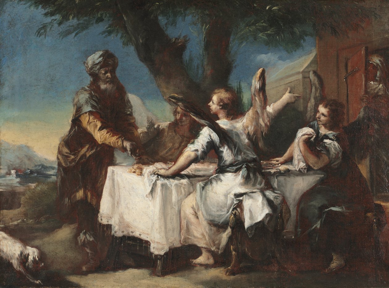 Abraham Welcoming the Three Angels by Francesco Guardi