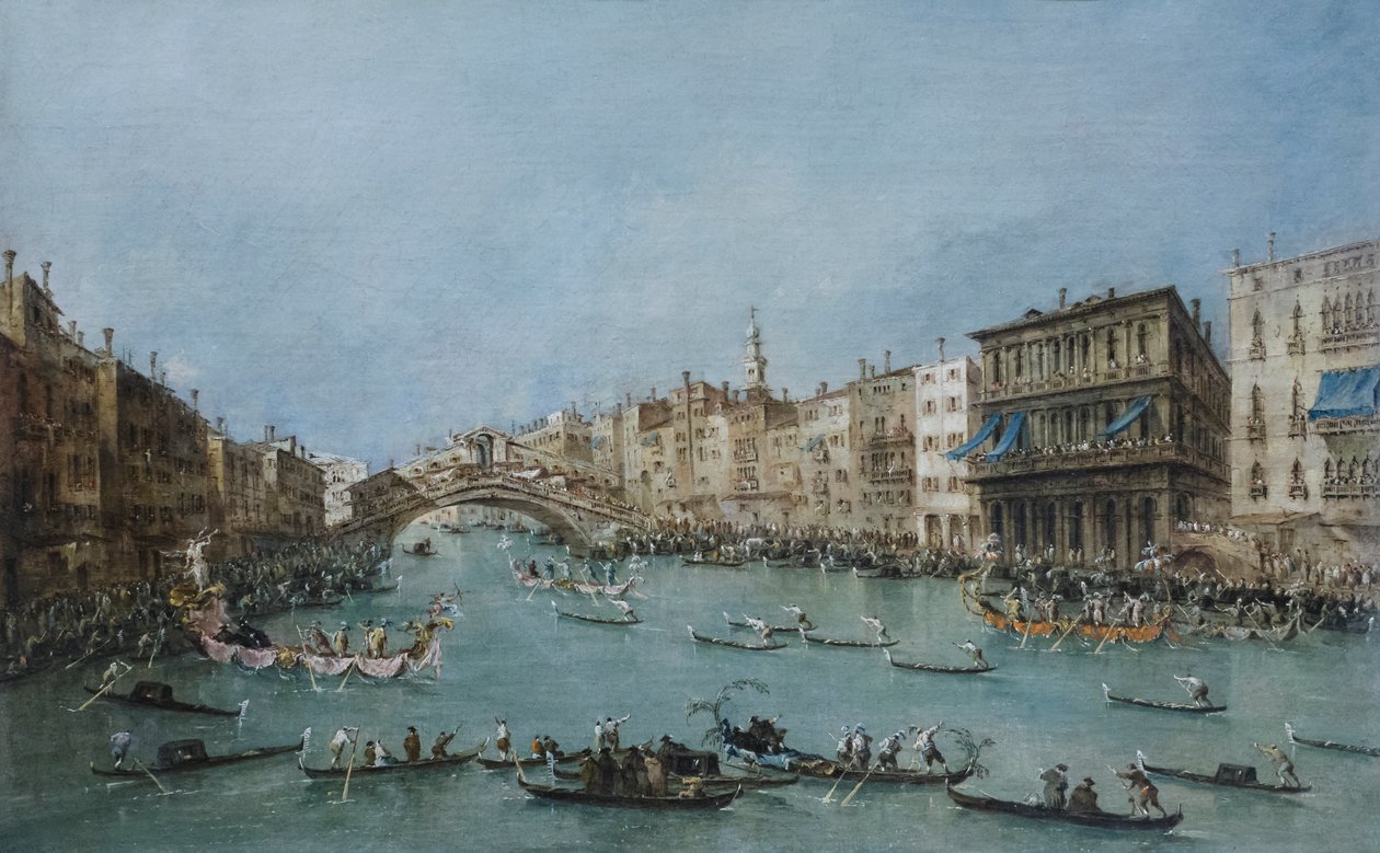 The Grand Canal near the Rialto Bridge by Francesco Guardi