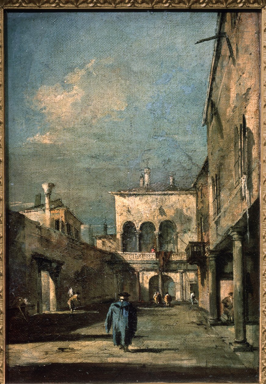 Venetian Courtyard by Francesco Guardi
