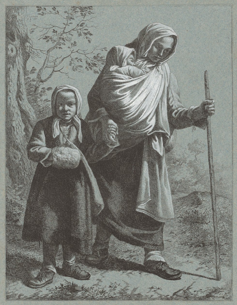 Peasant Woman with Two Children by Francesco Londonio