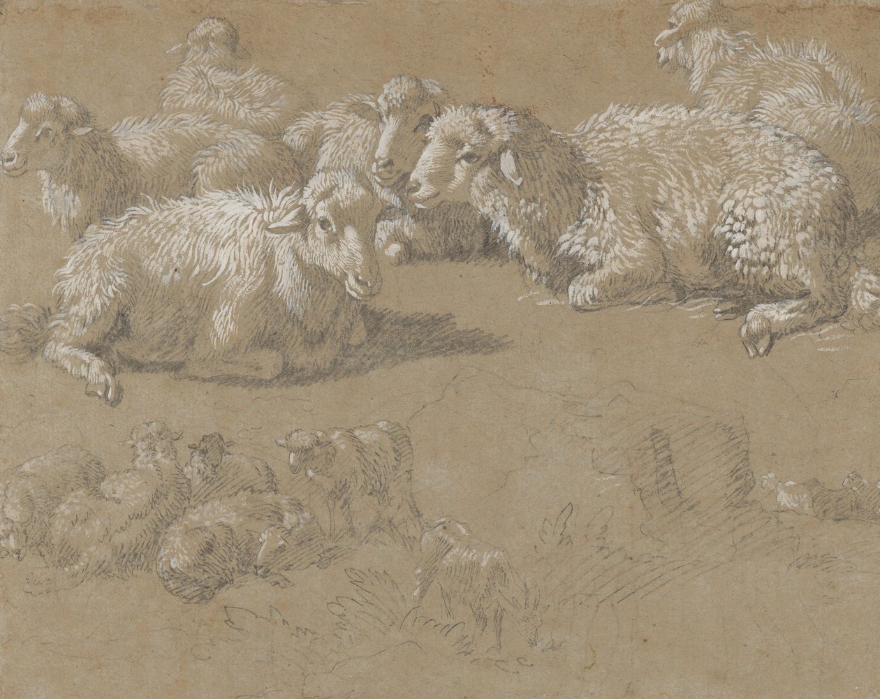 Reclining Sheep in a Landscape, 1759-82 by Francesco Londonio