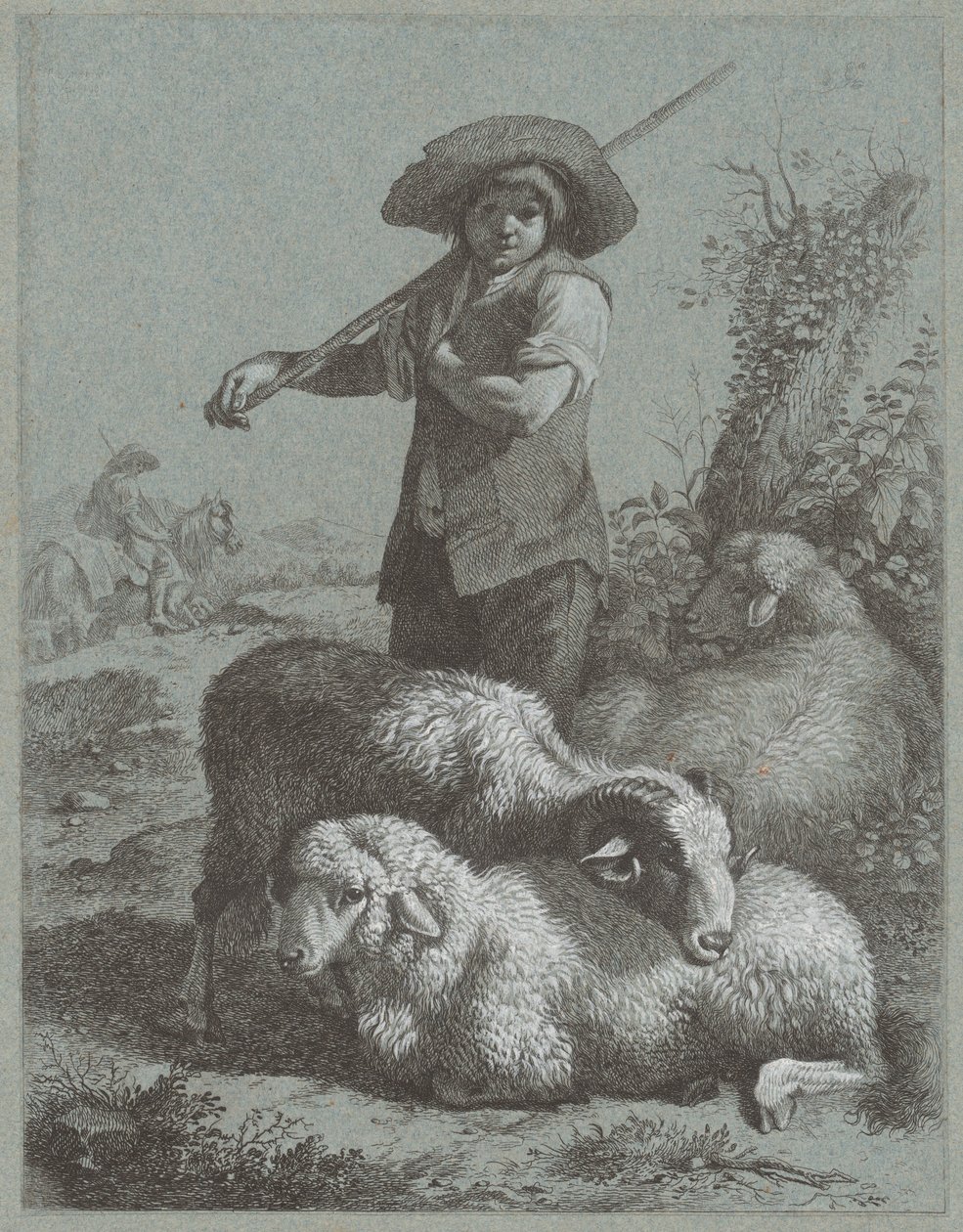 Shepherd Boy with Sheep by Francesco Londonio