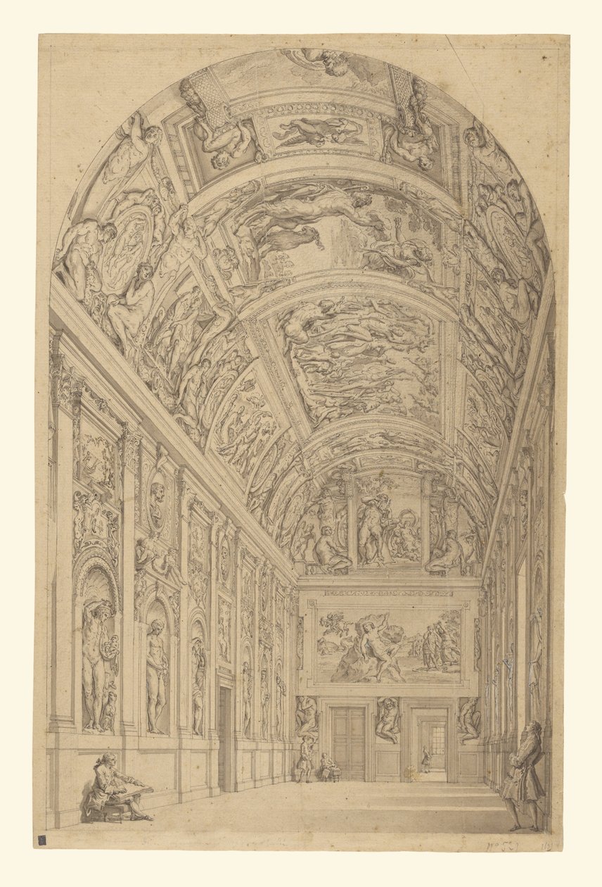View of the Farnese Gallery, Rome by Francesco Panini
