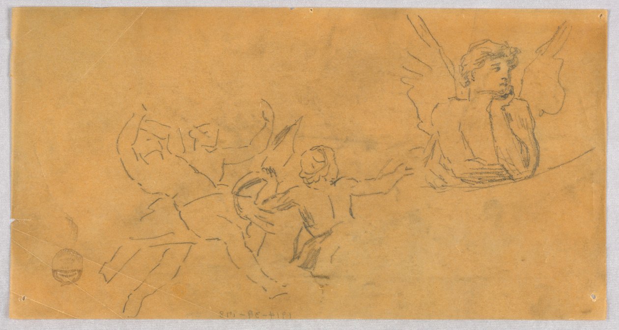 Sketch of an Angel and Putti by Francis Augustus Lathrop