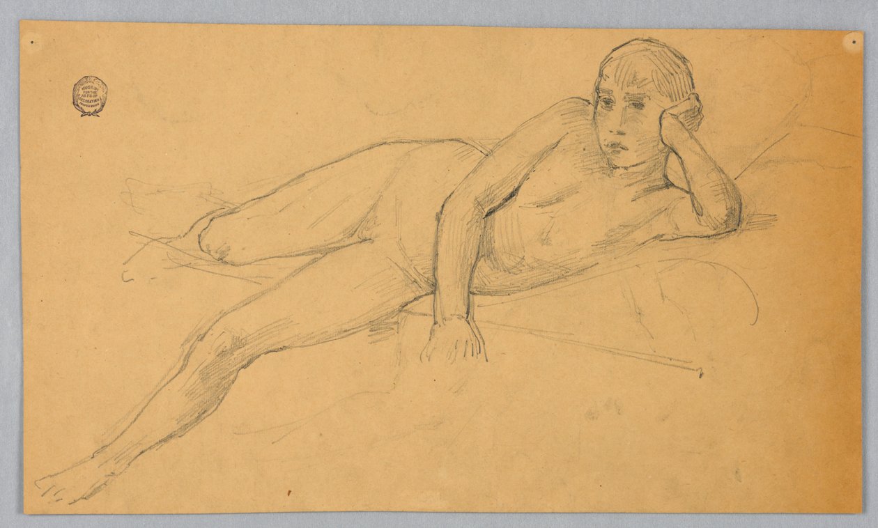 Study of Nude Figure by Francis Augustus Lathrop